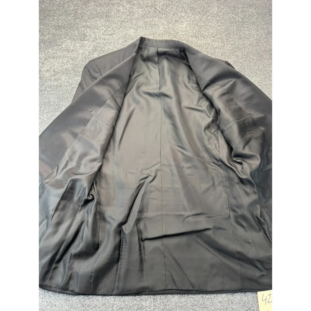 High Society Vintage Men's 2pc Tuxedo Black 42L Pleated Pants 32x31 Formal